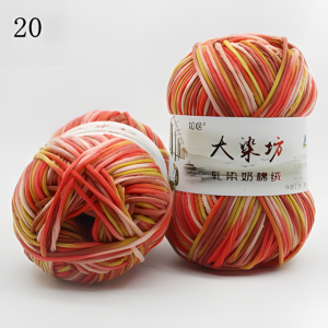 Benang Rajut Milk Cotton Katun Kasmir Sembur Rainbow Premium Mix Colors Crochet Rajutan MG022