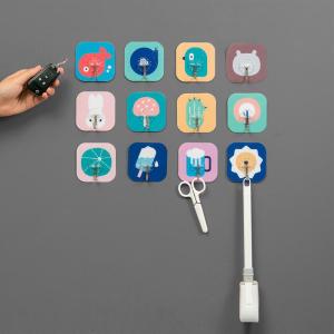 10PCS Cartoon Strong Adhesive Hook Wall Hanging Seamless Kitchen Hook Bathroom Wall Door Nail-Free Sticky Hook