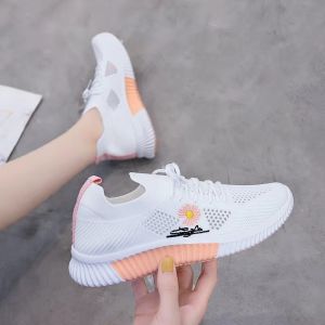Ladies sports shoes new versatile small daisy thin casual shoes breathable mesh womens white shoes