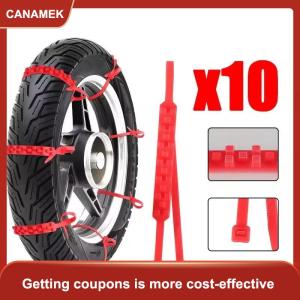 【CANAMEK 】 10pcs Universal Anti-skid Chain For Motorcycle Bicycle Tire Wheel Tie Outdoor Emergency Tire Snow Chain Accessories Winter