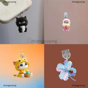 [COD] zhangyuqing Mobile Phone Dust Plug Pendan Cute Cat Dog Shamrock Decoration Hanging Pendant For IPhone Type-C Charging Port Anti-Dust Plug