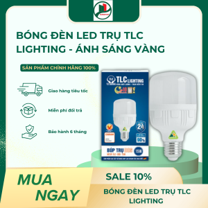 Bóng Đèn LED Trụ - Công Suất 15W - Thương Hiệu TLC Lighting - Ánh sáng vàng