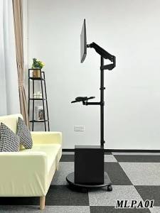 Computer Monitor Holder Arm PC Monitor Stand Laptop Stand Rack Floor Display Bracket Movable Standing Office Screen Mechanical Arm Computer Lifting Cantilever Portable PC Monitor Stand