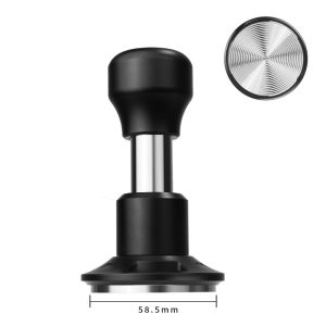 BHYJGD Stainless Steel Espresso Tamper Constant Pressure 58.5mm 53mm 51mm Spring Loaded Coffee Tamper High Quality Ripple Base Coffee Impact Tamper