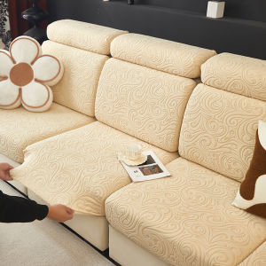 2026 Alice*1/2/3/4 seat lambswool sofa seat cover plain elastic sofa cushion cover room decoration