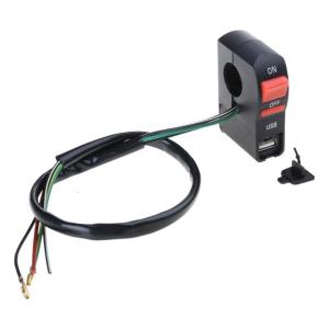 Tay nắm mô tô xe tay ga 12V 7/8 ″ bật công tắc bấm dạng đẩy với Đèn Pha Xe USB công tắc điều khiển phổ quát