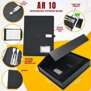 Notebook Agenda Giftset dengan Powerbank FlashDisk dan LED Logo