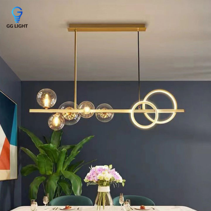 [Tricolor Changeable+Free Bulbs]Modern 95CM Chandeliers Glass Ball