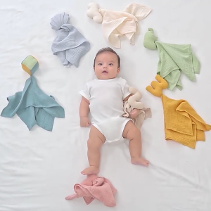 Bé của chăn bảo vệ nhẹ nhàng BIB sơ sinh đồ chơi khi ngủ cotton facecloth Khăn ăn handkerchi cho trẻ sơ sinh cậu bé cô gái