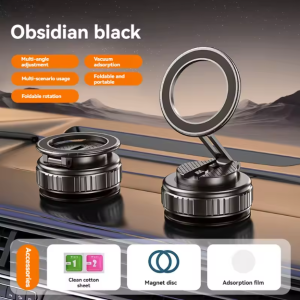 Double-sided Vacuum Magnetic Car Phone Holder 360 Degree Rotating Foldable Dashboard Suction Cup Car Mobile Mount
