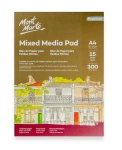Mont Marte Mixed Media Pad 300gsm A3 /A4 -15 Sheets