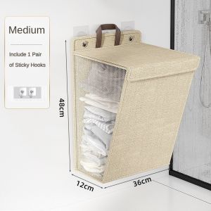 [SG Seller] Foldable Laundry Basket Wall Hanging Bucket Dirty Clothes Wash Bin Container With Handles Box Storage Basket