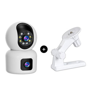 CAM720 Dual Lens 1080P WiFi CCTV Camera 355° PTZ Rotation Motion Auto Tracking Full Color Night Vision 4 Recording Mode Two-Way Audio Wireless Security Camera para Bahay Tindahan Indoor Outdoor