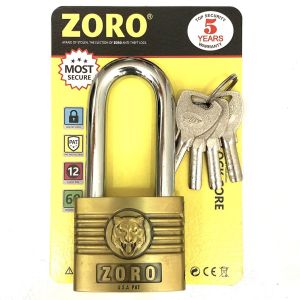 Ổ khóa ZORO 6 phân đầu cọp chìa muỗng cao cấp thép chống cắt chống gỉ