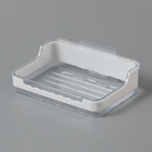 Wall-mounted Drain Soap Dish Multifunctional Double Drainage Soap Dish Holder Case Plastic Soap Box