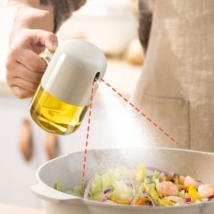 PTPT Lightweight Push-type Small Oil Sprayer Portable Rust-Proof Sprayer Glass Bottle Durable 300ml BBQ Oil Bottle For Home Kitchen Cooking