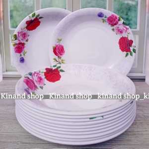 6 PCS PIRING MELAMIN MAKAN BESAR BULAT  CEKUNG 9 INCH MOTIF TERLARIS FREE BUBBLE WRAP