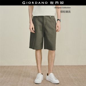 Giordano Men 100% cotton mid rise loose denim shorts Free Shipping 18106803