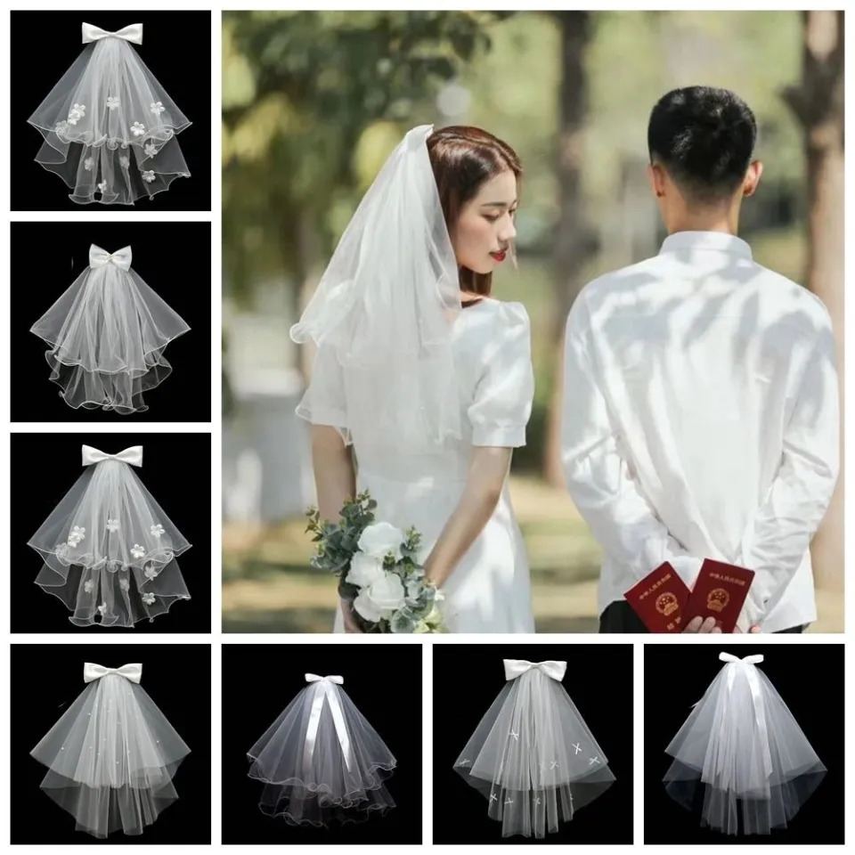 veil for first communion white veil for wedding Fashion Short Hair