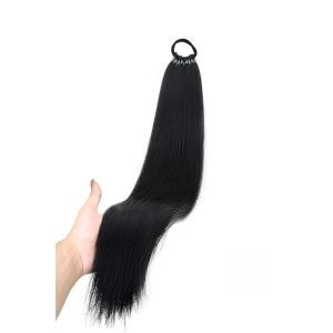 DIVATEN Elastic Band Long Straight Ponytail Synthetic Braid DIY Ponytail Hair Extension Fashion Hair Braid Extensions Women