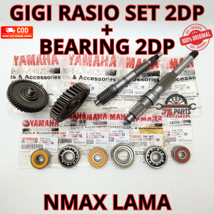 GIGI RASIO SET + BEARING YAMAHA 2DP YAMAHA NMAX LAMA Kualitas original Presisi tidak bengkok dan awet anti karat ori asli YGP cakram disk