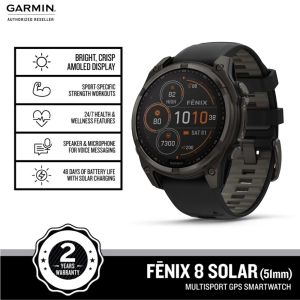 Đồng hồ thông minh Garmin fēnix® 8 – Solar_Mới hàng chính hãng