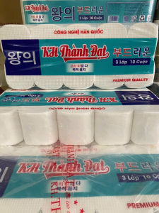 LỐC 10 CUỘN GIẤY VỆ SINH KH THÀNH ĐẠT CAO CẤP 3 LỚP 700 GRAM HÀNG CÔNG TY MỀM MỊN DAI - GIẤY CUỘN TRẮNG KHÔNG BỤI