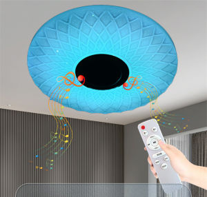 Angelila Dimmable RGB Colour Changing Lighting Fixture 60W Diameter 40CM Ceiling Lamp with Remote Control Music Bluetooth Speaker and Memory Function LED Ceiling Light for Living Room Childrens Room
