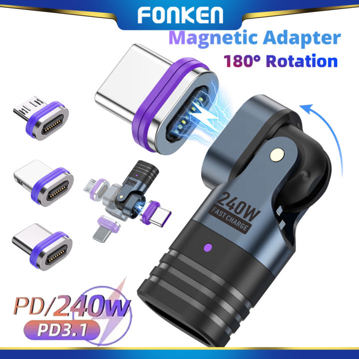 Fonken pd240w USB C Bộ chuyển đổi từ tính đến 16pin Loại-C Micro USB ...