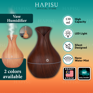 HAPISU Big HAPISU Vase Air Humidifier With Essential Oil Diffuser Aroma Aromaterapi Wangian Wap Asap Pewangi Bilik Tidur Rumah 加湿器