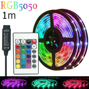 ไฟแต่งห้อง ไฟเส้น ไฟกระพริบเปลี่ยนสีได้ USB 5050 led rgb ควบคุมด้วยรีโมต สำหรับตกแต่งบ้าน ตกแต่งห้อ ต่อโทรศัพท์ได้ พร้อมรีโมท สีสันสดใส