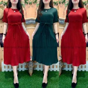 MIDI DRESS NEWBIE PLISKET 1334 - GHAUDENS FASHION DRESS wanita terbaru 2020 kekinian DRESS WANITA TERBARU