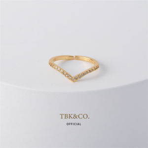 TBK 18K Gold Cubic Zirconia Fashion Adjustable Ring Accessories For Women Hypoallergenic 27R