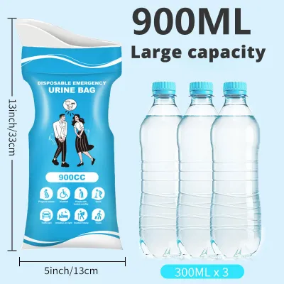 {SG} 900cc Emergency Urine Bag Portable Disposable Car Urine Bag Vomit Bag for Travel Unisex Pee Bag Children Pee Bag LHSG1422