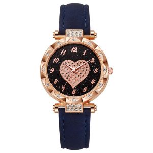 MAYIT Dây da Đồng hồ đeo tay thạch anh Thường ngày Đá Rhinestone hình trái tim Đồng hồ đeo tay Đơn giản Đồng hồ điện tử Phụ nữ