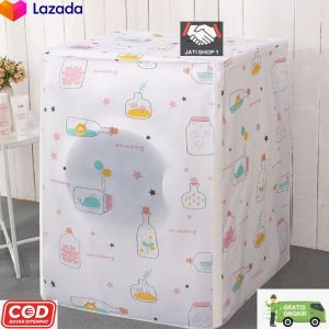 Sarung Mesin Cuci Bukaan Depan PEVA Cover - Model 1 Tabung - Size 60x56x83cm - Pelindung dari Panas, Debu, dan Air Hujan - Motif Cantik (COD)