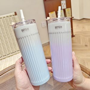 Botol Stainless/Mug/Cangkir Tumbler Kopi Stainless Steel Ukuran 1000ML/Tumbler Kopi Stainless Steel + Sedotan/Gelas tempat minum/tumbler starbucks