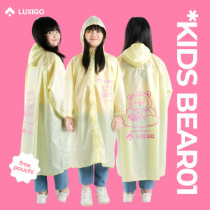 Jas Hujan Anak LUXIGO BEAR KIDS01 Raincoat Anak Laki-Laki Perempuan Polyester Seam Seal Waterproof