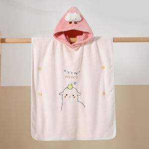 Baby Bath Robes Kids coral fleece Cartoon Bathrobe for Girl Boy cape shower Towel children cloak