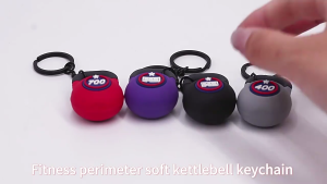 Portable Rubber Kettlebell Key Ring Decorative Backpack Accessory Compact Sturdy Keychain For Students