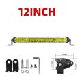 Car LED Light Bar 12" 22" 32" 42"INCH Putih/ Kuning 12D Super bright Lampu Ultra Slim Led Bar Light Combo Beam 4x4 Truck ATV Car Off Road Driving Straight Light Bar Brightness S. 