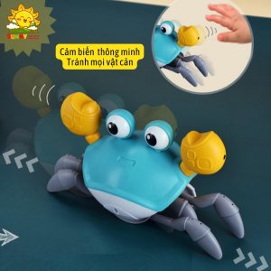 Đồ chơi Con Cua cảm biến âm nhạc vui nhộn (Chân Cua di chuyển cảm biến quay đầu khi có vật cản(PIN SẠC)