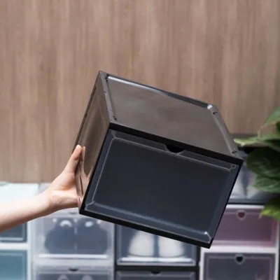 Hộp Đựng Giày Nhựa Cứng Cao Cấp Size Lớn Cửa Nam Châm lắp Ráp Tiện Lợi - Hàng Loại I