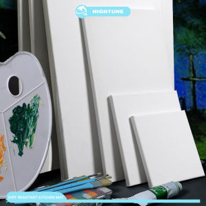 HIGHTUNE Canvas Board Painting Plain with Wooden Frame for Oil and Acrylic Painting Black White Boards