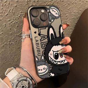 CL SS992 Case Labubu Iphone cute case for Iphone 7 8 7 PLUS 8 PLUS X XS XR 11 PRO 11 PRO MAX 12 PRO 12 PRO MAX 13 PRO 13 PRO MAX 14 PRO 14 PRO MAX 15 PRO 15 PRO MAX Aesthetic newest Case cartoon cute Black LaBuBu Premium Luxury