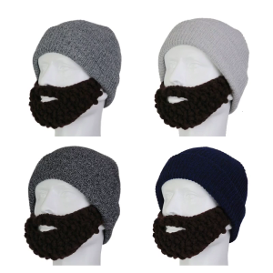 Handmade Knitted Hat Adults Kids Crochet Removable Mustache Wig Halloween Funny Party Caps Cosplay Costume Accessories