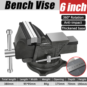 2024💯Shock protection 360° Adjustable No cracking💯Bench Vise 4" 6" 8"(4 inch 6 inch 8 inch) Heavy Duty Steel Swivel work base cast iron clamp