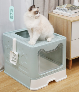 CAT LITTER BOX Premium Quality FOLDABLE Top Front entry BEKAS PASIR TANDAS KUCING Cat Toilet Tray Pan Cat Sand Cover