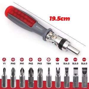 11-in-1 Ratchet Screwdriver Sets Magnetic Telescopic Screwdriver Handle Adjustment Forward Reverse Multifunctional Bits Driver Auto Repair Tools