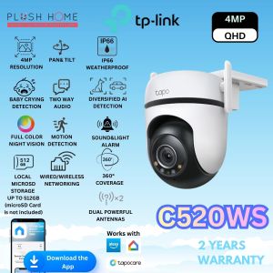 SG LOCAL TP-Link Tapo Outdoor CCTV Camera C246D/C320WS/C520WS 2K QHD Dual Lens Pan Tilt AI Detection Night Vision